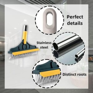 2-in-1 Bathroom Cleaning Brush with Wiper - Long Handle 180° Rotate Toilet Brush, Tiles Cleaning, Floor Scrub for Kitchen and Bathroom Accessories (2 in 1 Tiles Brush)