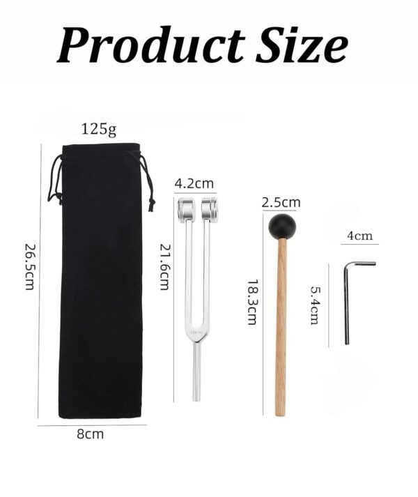 3 Pcs Tuning Fork, 256HZ Silver Tuning Fork Set with Cloth Pouch, Professional Frequency Tools, Includes Multi-Functional Tuning Fork in Sleek Silver Finish Ideal for Ear Massage