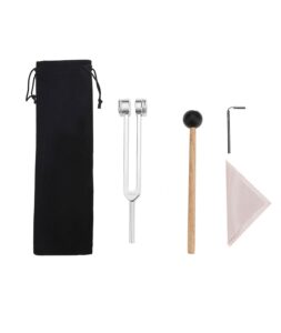 3 Pcs Tuning Fork, 256HZ Silver Tuning Fork Set with Cloth Pouch, Professional Frequency Tools, Includes Multi-Functional Tuning Fork in Sleek Silver Finish Ideal for Ear Massage