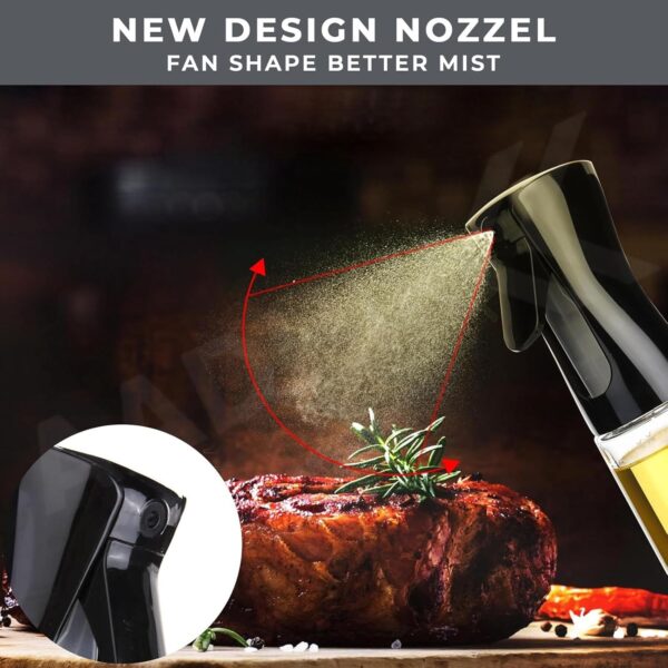 AADHIK Glass Oil Spray Dispenser Cooking 200ml Olive Oil Spray Bottle Refillable Food Grade Oil Vinegar Spritzer Sprinkler Mister Used for Air Fryer, Salad Making, Frying, BBQ...