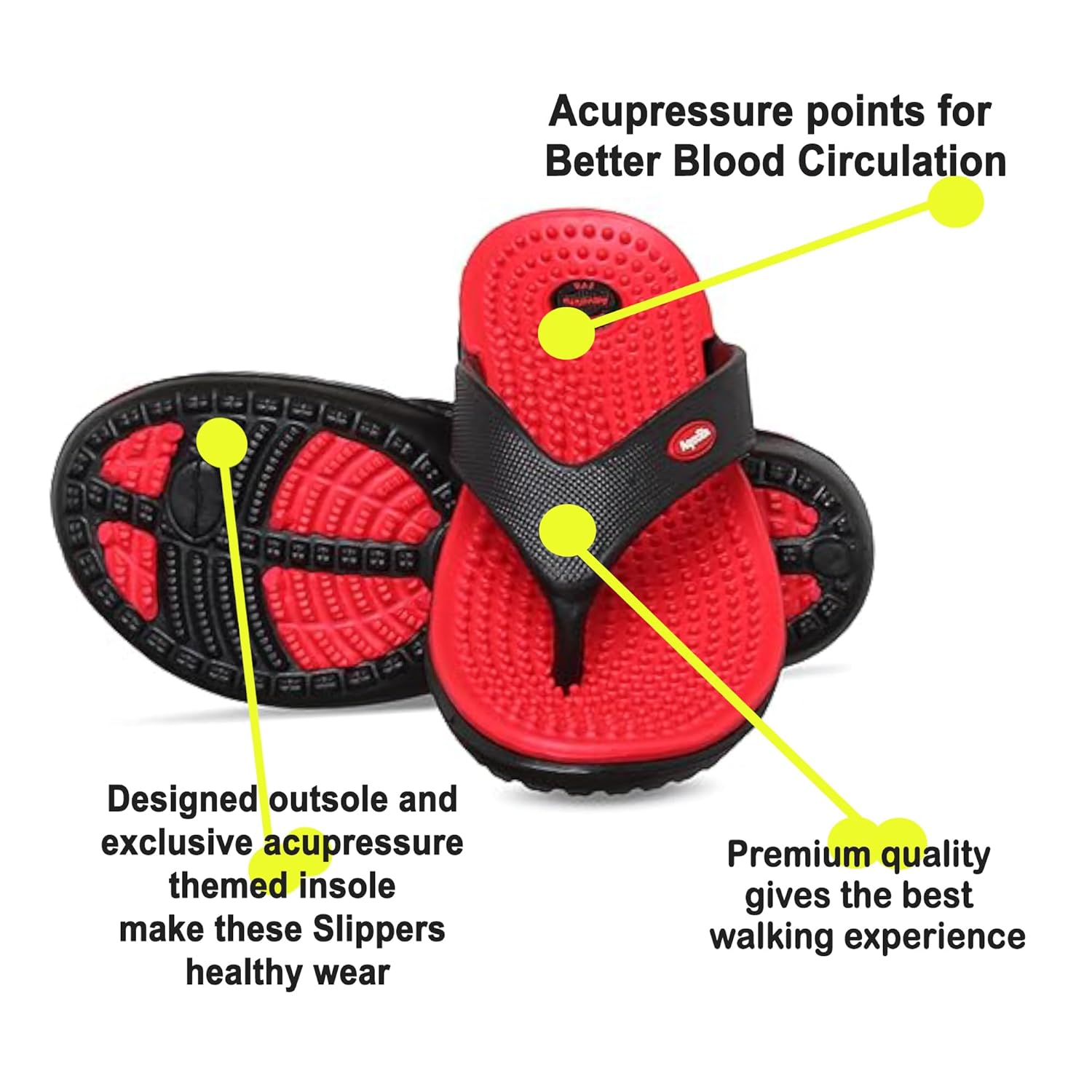 Aqualite Extra Soft Acupressure | Comfortable & Lightweight | All Day Wear Acupressure Slipper| Women's & Girl's Slippers |