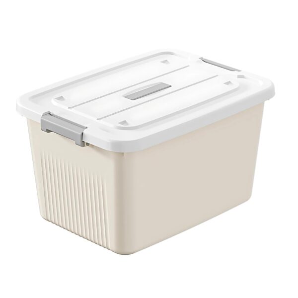 Ash & Roh Plastic Storage Containers with Lids, Stackable, Space-Saving Design with Handles, Ideal for Clothes, Toys, and Seasonal Storage (pack of 1, small- 17cm X 25cm X...