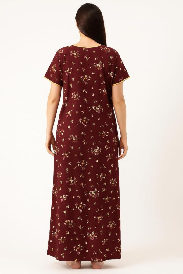 Bahumaan Pure Cotton Nighty for Women Floral with Pocket Free Size | Maxi Dress for Women Cotton | Night Dress for Woman Gown | Nighty for Women Stylish