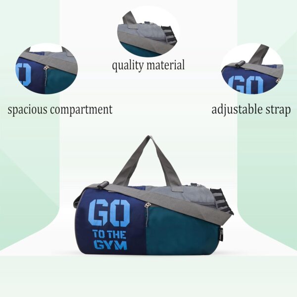 Basic Duffle Polyester Bag for Men & Women, Gym Bags, Adjustable Shoulder Strap, Side Mesh Pocket, Gym Duffle Bag, Capacity-25 litres