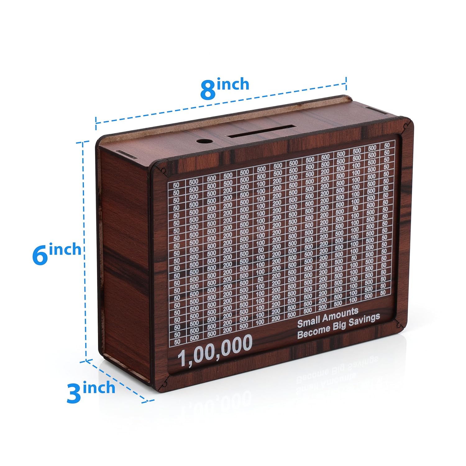 BB BACKBENCHERS Wooden Money Box with Savings Tracker | 1 Lakh Goal Piggy Bank for Kids & Adults | Cash Collection Bank with Savings Chart | 100000 Gullak for Financial Savings...