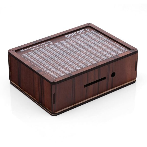 BB BACKBENCHERS Wooden Money Box with Savings Tracker | 1 Lakh Goal Piggy Bank for Kids & Adults | Cash Collection Bank with Savings Chart | 100000 Gullak for Financial Savings...