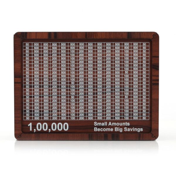 BB BACKBENCHERS Wooden Money Box with Savings Tracker | 1 Lakh Goal Piggy Bank for Kids & Adults | Cash Collection Bank with Savings Chart | 100000 Gullak for Financial Savings...