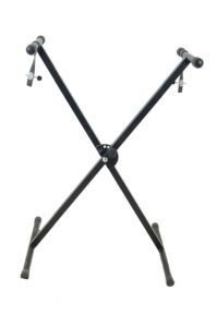 BEE Heavy-Duty, Single X Adjustable Piano Keyboard Stand with Locking Straps