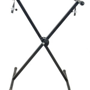 BEE Heavy-Duty, Single X Adjustable Piano Keyboard Stand with Locking Straps