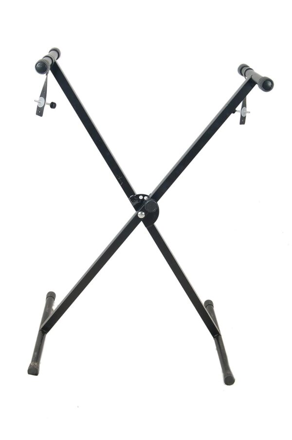 BEE Heavy-Duty, Single X Adjustable Piano Keyboard Stand with Locking Straps