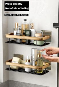 BINSBARRY Self-Adhesive Multipurpose Wall Mounted Bathroom Shelf and Rack for Bathroom and Kitchen,Space Saving Bathroom Organizer Shelf, Punch Free Wall Shelves, Wall Stand...