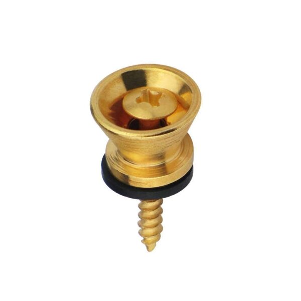Blue Panther Guitar Strap Buttons (Gold, Pack of 2) – Solid Brass with Screws | Universal Fit for Acoustic, Electric & Bass Guitars