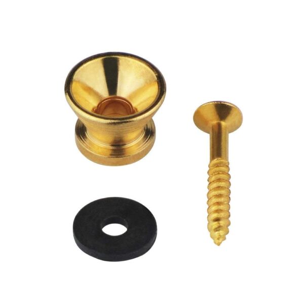 Blue Panther Guitar Strap Buttons (Gold, Pack of 2) – Solid Brass with Screws | Universal Fit for Acoustic, Electric & Bass Guitars