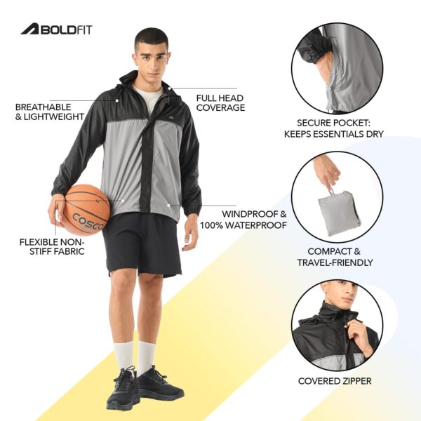 Boldfit All-Weather Raincoat for Men Waterproof Stylish,Breathable & Waterproof Gear for Heavy Rains,Hiking,Trekking & Everyday Use Hood Rain Jacket for Women with Utility...