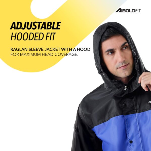 Boldfit Rain Coat for Men Waterproof Raincoat Set for Women with Reflective Trim-Windproof Jacket & Pants Suit with Hood, Pockets & Breathable, Durable Fabric for Outdoor,...