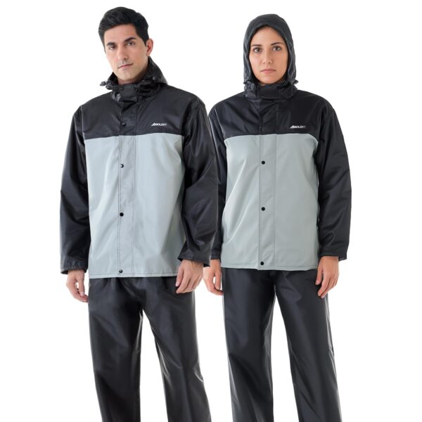 Boldfit Rain Coat for Men Waterproof Raincoat Set for Women with Reflective Trim-Windproof Jacket & Pants Suit with Hood, Pockets & Breathable, Durable Fabric for Outdoor,...