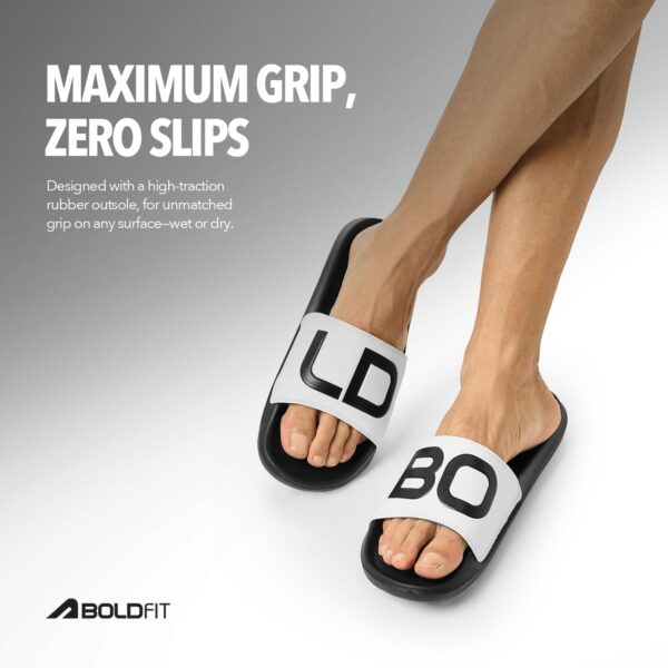 Boldfit Sliders for Man, Stylish PU Strap Slippers for Men,Cushioned Eva Footbed Flip Flops & Anti-Slip Chappal, Lightweight, Durable & Supportive Slider for Daily Wear