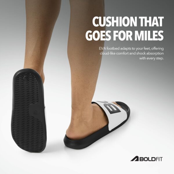 Boldfit Sliders for Man, Stylish PU Strap Slippers for Men,Cushioned Eva Footbed Flip Flops & Anti-Slip Chappal, Lightweight, Durable & Supportive Slider for Daily Wear