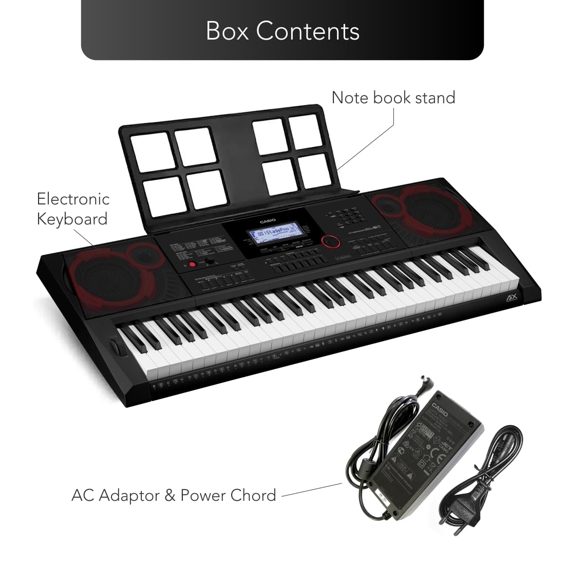 Casio CT-X8000IN 61-Key Portable Keyboard (Black)