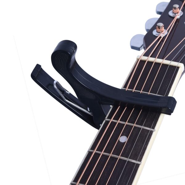 CERLINK Guitar Capo Metal One Handed Trigger Guitars Capotastos Quick Change for Ukulele, Electric and Acoustic Guitars (Black)
