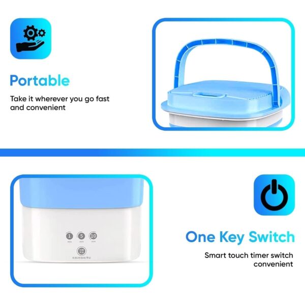 COFENDY Semi Automatic Folding 2kg Top Loading Mini Washing Machine with Cloth Dryer Deep Cleaning for Underwear Washing Machine Clothes Washer Home (Multicolour)
