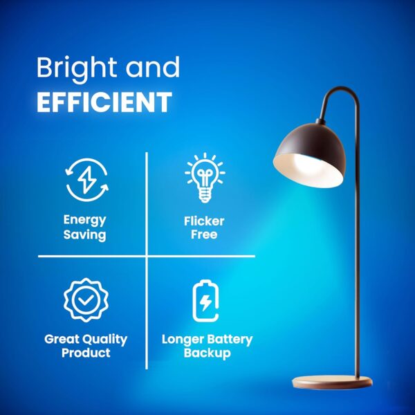 Colorbot 10W Emergency Inverter Rechargeable LED Bulb for Power Cut | 4 Hour Battery Backup | B22D | Cool Day Light (6500K) | Li-ion Battery Inside (Pack of 1)