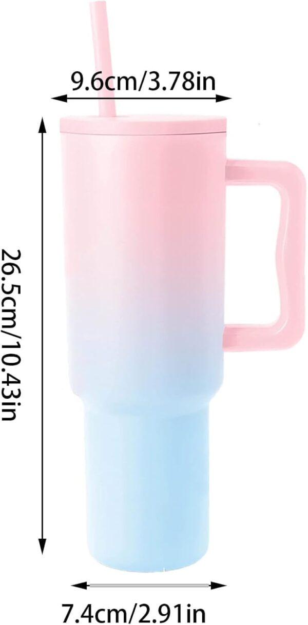 COMFYPOT Personalised with Your Name, 1200ml Tumbler with Straw - Handle – Stainless Steel Double Wall Insulated Cup | Leakproof Sipper Mug for Hot - Cold Drinks | Coffee -...