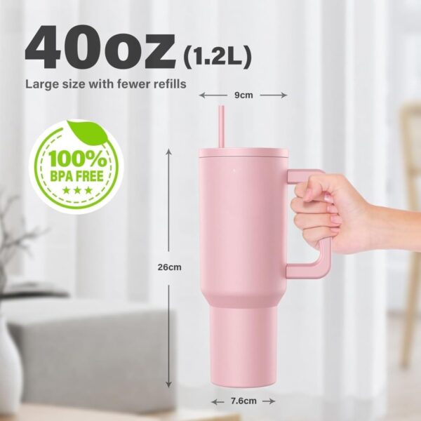 COMFYPOT Personalised with Your Name, 1200ml Tumbler with Straw - Handle – Stainless Steel Double Wall Insulated Cup | Leakproof Sipper Mug for Hot - Cold Drinks | Coffee -...