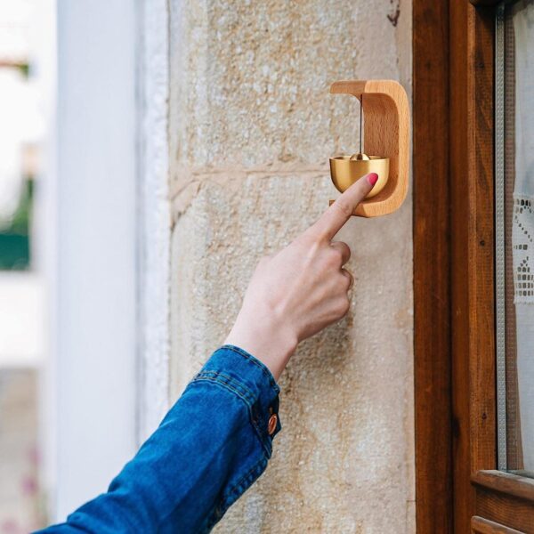 CRIYALE Shopkeepers Bell for Door Opening, Wood Doorbell Wind Chime for Refrigerator, Room, Porch, Garden, Backyard, Restaurant, Home Garden Windchime Housewarming Gift (Light)