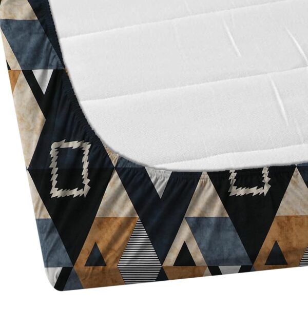DECORUM Glace Cotton Fitted 1 Bedsheet King Size (72"x78") | All Around Elastic | Cotton Feel | 2 Pillow Covers (17"x27") | Fits Up to 8" Mattress | 200-220 TC | Printed Double...