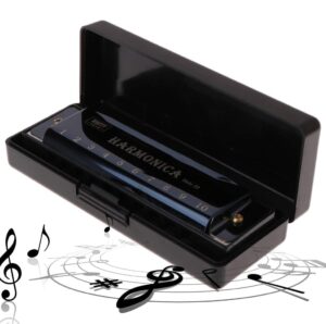 Deoxys Harmonica Mouth Organ Musical Instrument Titanium Copper Core Harmonica C Key 10 Hole 20 Tone for Beginners Durable Clear Sound