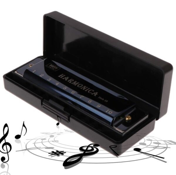 Deoxys Harmonica Mouth Organ Musical Instrument Titanium Copper Core Harmonica C Key 10 Hole 20 Tone for Beginners Durable Clear Sound