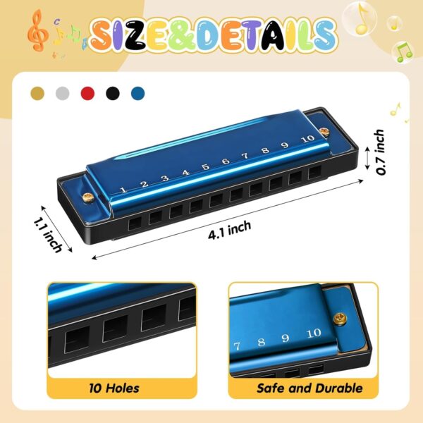 Deoxys Harmonica Mouth Organ Musical Instrument Titanium Copper Core Harmonica C Key 10 Hole 20 Tone for Beginners Durable Clear Sound