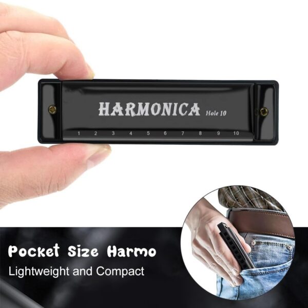 Deoxys Harmonica Mouth Organ Musical Instrument Titanium Copper Core Harmonica C Key 10 Hole 20 Tone for Beginners Durable Clear Sound