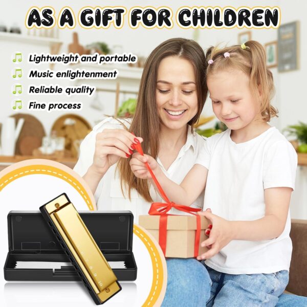 Deoxys Harmonica Mouth Organ Musical Instrument Titanium Copper Core Harmonica C Key 10 Hole 20 Tone for Beginners Durable Clear Sound