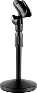 Desktop Microphone Stand Height and Angels Adjustable for Desk Mic Stand Holder, Table Microphone Holder Hold Up to 3.3Lbs Suitable for Podiums, Meeting Rooms, etc (Desktop Mic...