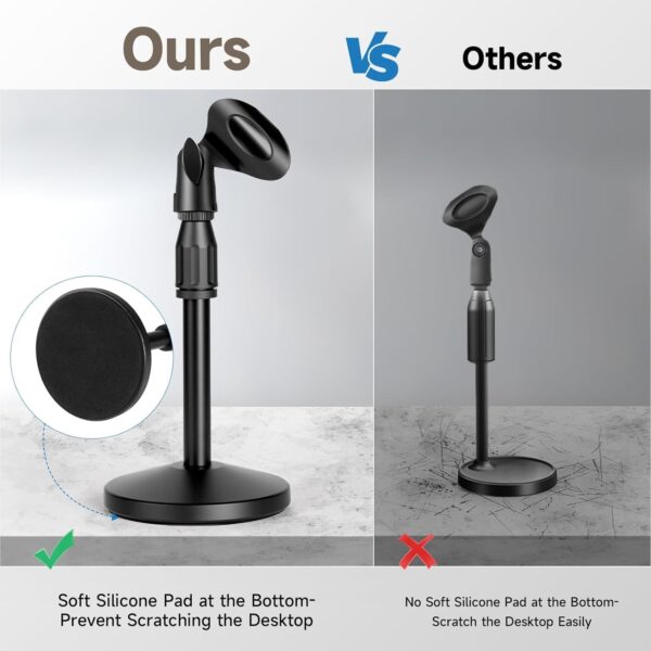 Desktop Microphone Stand Height and Angels Adjustable for Desk Mic Stand Holder, Table Microphone Holder Hold Up to 3.3Lbs Suitable for Podiums, Meeting Rooms, etc (Desktop Mic...