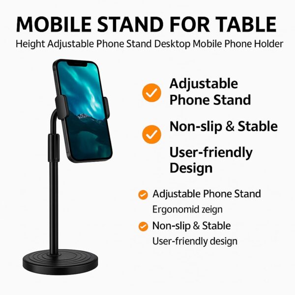 Desktop Microphone Stand Height and Angels Adjustable for Desk Mic Stand Holder, Table Microphone Holder Hold Up to 3.3Lbs Suitable for Podiums, Meeting Rooms, etc (Desktop Mic...
