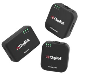 Digitek (DWM 101 Mini Wireless Microphone System, 2.4G Mic for iOS & Android Phones, DSLR, PC,Laptop, 80m Range, TF Card Support, 4-5hr Battery, Real-Time Monitoring, for Vlogs...