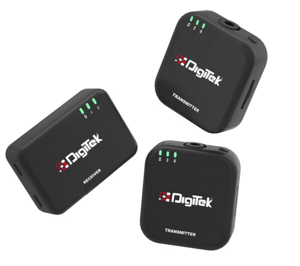 Digitek (DWM 101 Mini Wireless Microphone System, 2.4G Mic for iOS & Android Phones, DSLR, PC,Laptop, 80m Range, TF Card Support, 4-5hr Battery, Real-Time Monitoring, for Vlogs...