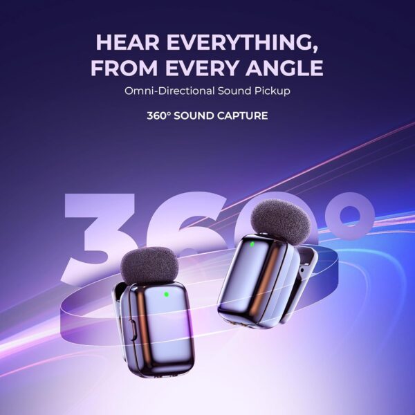 Digitek DWM 103 Mini 2-in-1 Wireless Microphone, 2.4G Wireless Mic, 40m Range, 6Hr Battery, Noise Reduction, for iOS & Android Smartphone, Ideal for Live Interviews Meetings,...