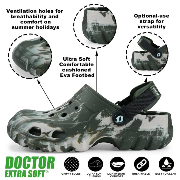 DOCTOR EXTRA SOFT Men's Classic Camo Casual Sports Clogs/Sandals with Adjustable Back Strap for Adult| Comfortable & Lightweight| Stylish & Anti-Skid| Waterproof & Everyday Use...