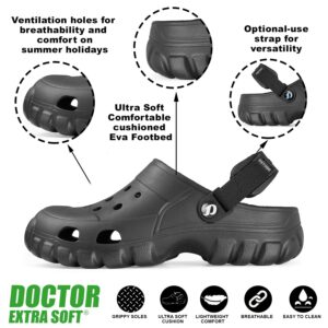 DOCTOR EXTRA SOFT Men's Classic Casual Sports Clogs/Sandals with Adjustable Back Strap for Adult | Comfortable & LightWeight| Stylish & Anti-Skid|Waterproof & Everyday Use Mules...