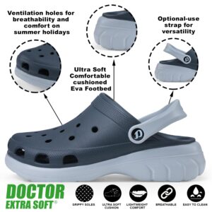 DOCTOR EXTRA SOFT Men's Double Color Comfy Casual Sports Clogs/Sandals with Adjustable Back Strap for Adult| Comfortable & Lightweight| Stylish & Anti-Skid|Waterproof Daily Use...