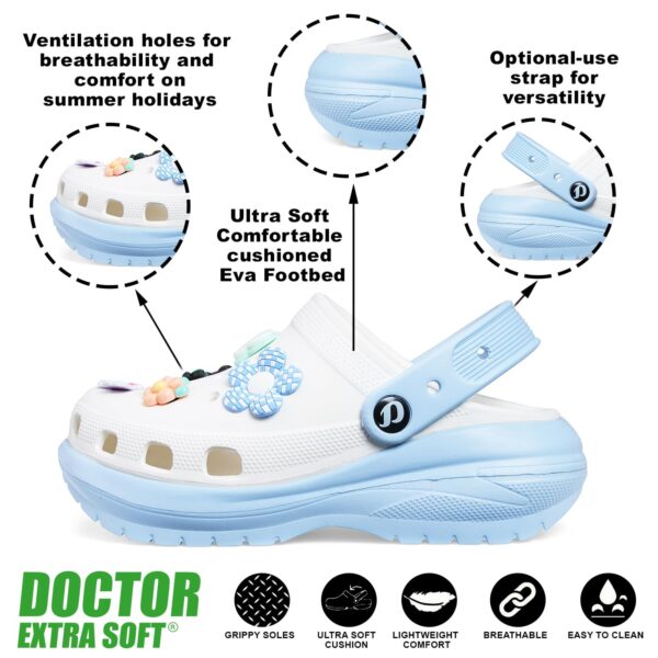 DOCTOR EXTRA SOFT Women's Classic & Premium Casual Clogs/Sandals with Cute Charms for Adult | Comfortable & Lightweight| Stylish & Anti-Skid | Waterproof Everyday Cushion...
