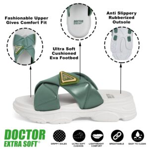 DOCTOR EXTRA SOFT Women's Fashionable Buckle Sliders/Slippers with Cushion FootBed for Adult | Comfortable & Light Weight| Stylish & Anti-Skid| Waterproof & Everyday Flip Flops...