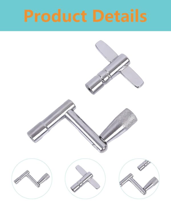 Drum Key, Metal Drill Key with T-Shape and Z-Shape Design, Drum Hardware for Drum Tuning and Maintenance, Essential Drum Accessories for Snare Drum and Tom Drum
