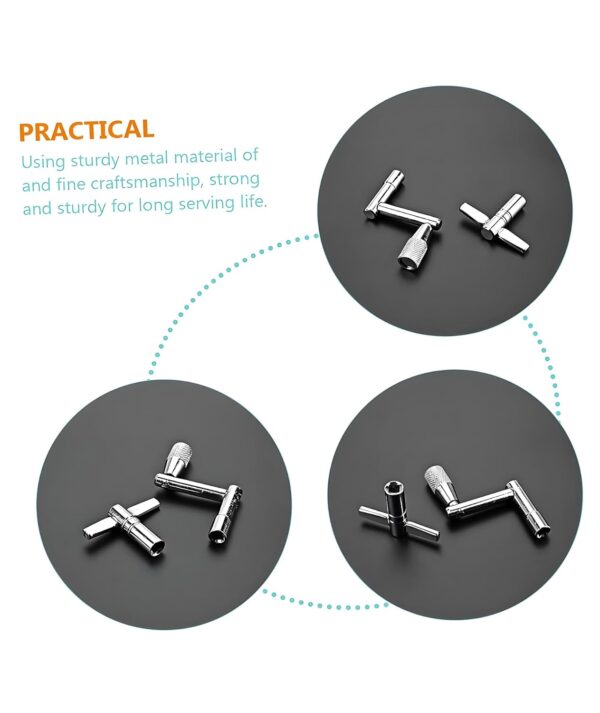 Drum Key, Metal Drill Key with T-Shape and Z-Shape Design, Drum Hardware for Drum Tuning and Maintenance, Essential Drum Accessories for Snare Drum and Tom Drum