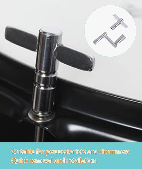 Drum Key, Metal Drill Key with T-Shape and Z-Shape Design, Drum Hardware for Drum Tuning and Maintenance, Essential Drum Accessories for Snare Drum and Tom Drum