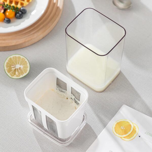 E-COSMOS Plastic Multipurpose Greek Yogurt & Curd Maker Hung Curd - 1100ml | Durable, BPA-Free | Easy Homemade Yogurt & Cheese (Yogurt Maker), 10L x 8W x 16H cm, Multi-Coloured